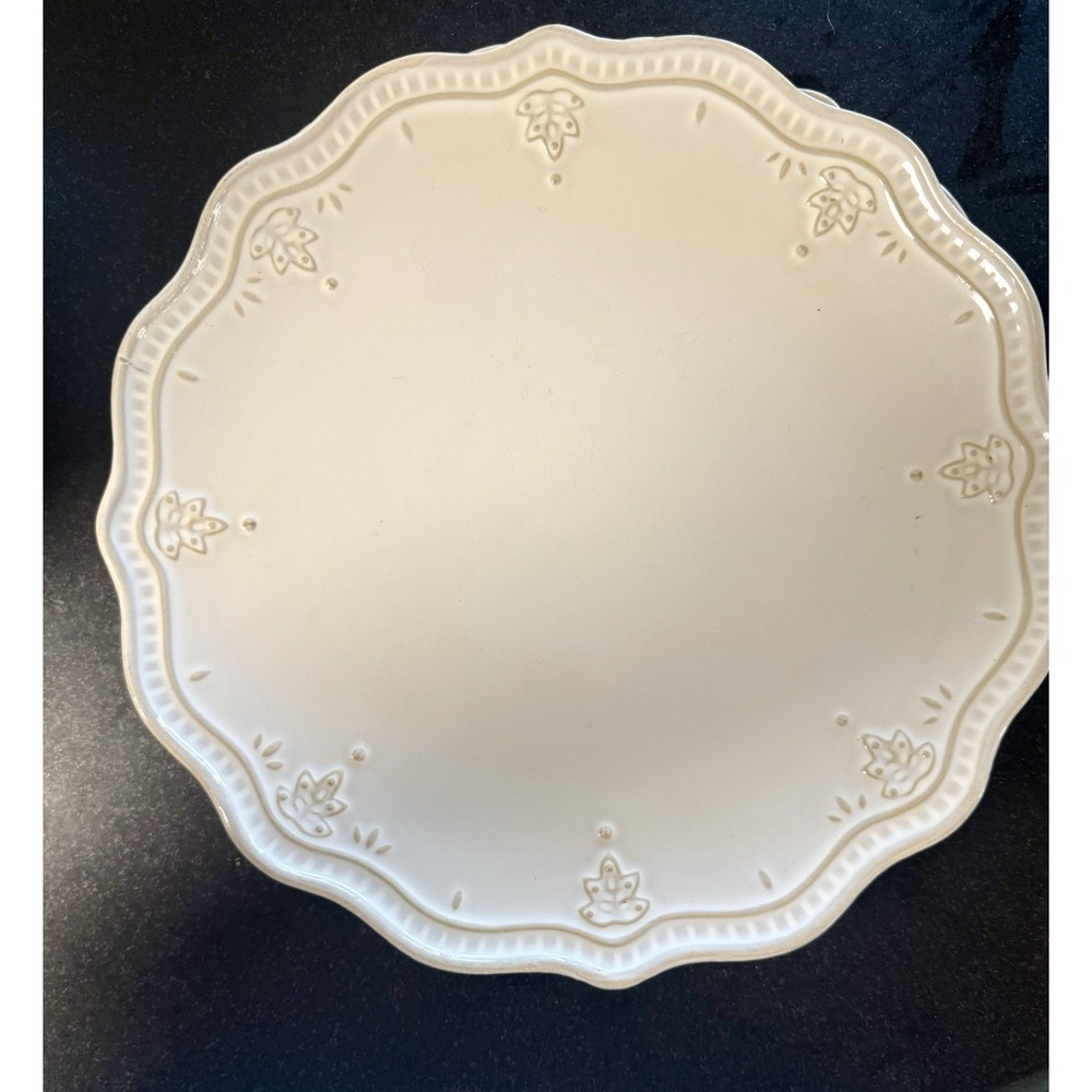 Pioneer Woman Stoneware Linen Lace,Cream Serving Bowl & 2 Plates - Picture 7 of 14